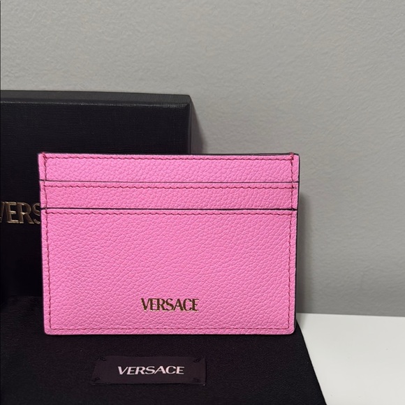 Versace Pink Leather Card Holder - Picture 2 of 4
